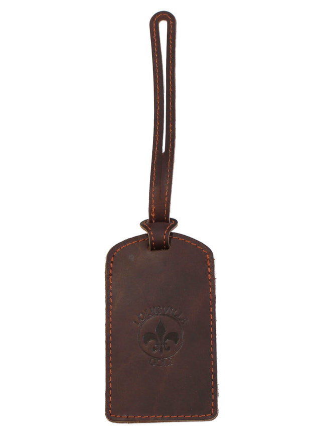 Genuine Leather Identification Tag - Chestnut